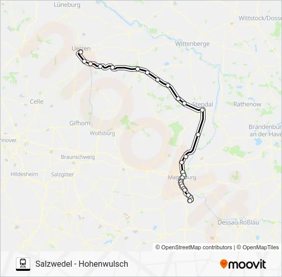 Поезд RE20: карта маршрута