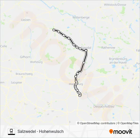Поезд RE20: карта маршрута