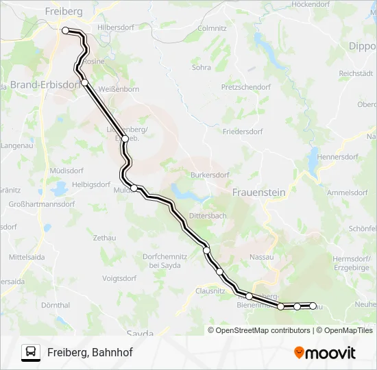Автобус RB83: карта маршрута