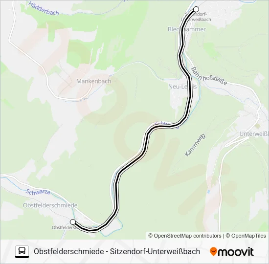 Автобус RB60: карта маршрута