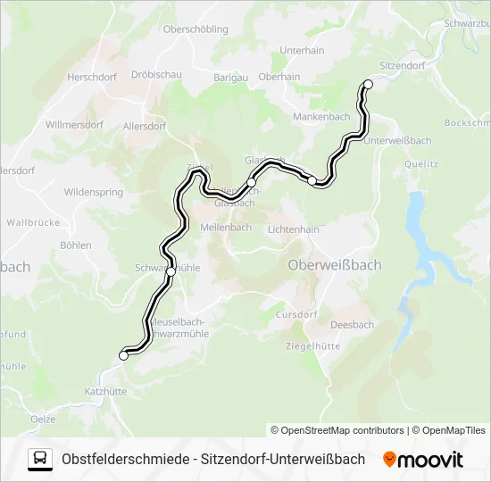 Автобус RB60: карта маршрута