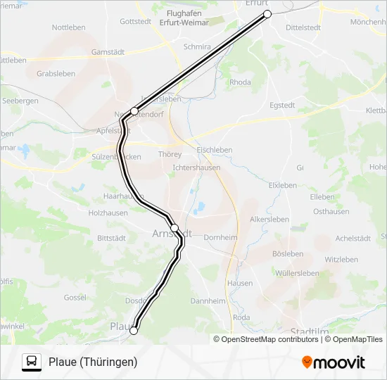 Автобус RE7: карта маршрута