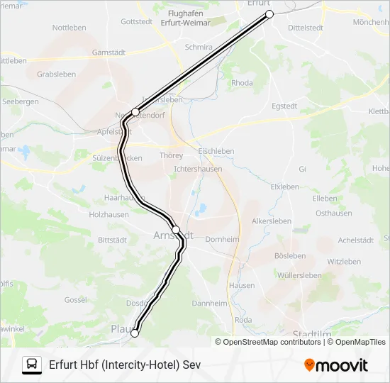 Автобус RE7: карта маршрута