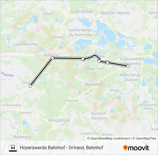 Автобус RE15: карта маршрута