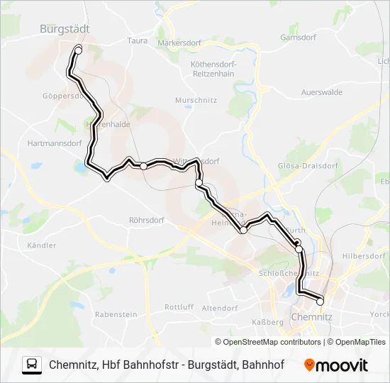 Автобус C13EV: карта маршрута