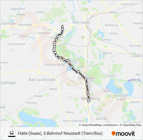 326 Route: Fahrpläne, Haltestellen & Karten - Halle (Saale), S-Bahnhof ...