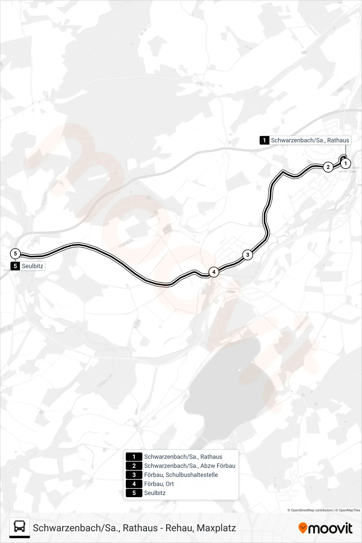 Linie 1577 (Bus) Richtung Seulbitz: Route und Haltestellen auf der Karte