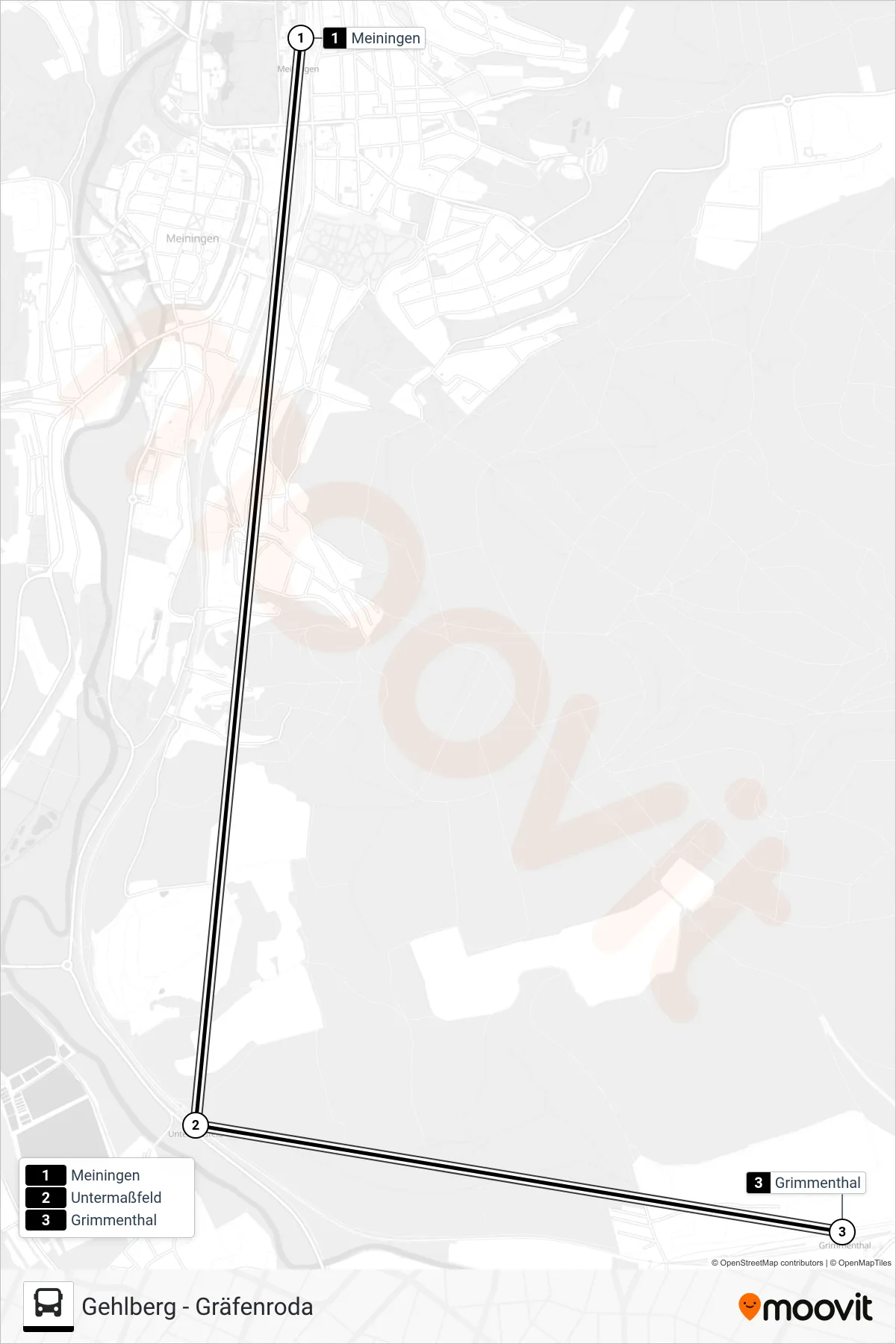 RB44 bus Line (Grimmenthal) route and stops on a map