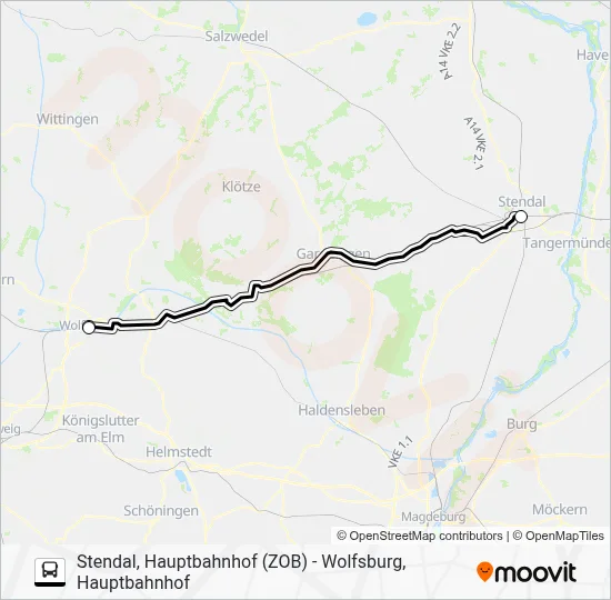 X2 Bus Line Map