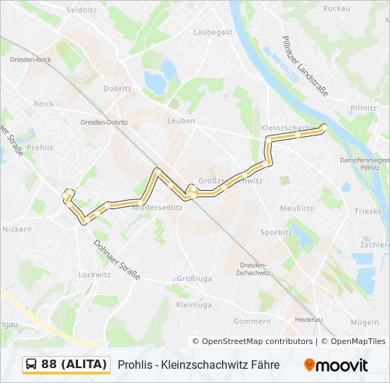 Автобус 88 (ALITA): карта маршрута