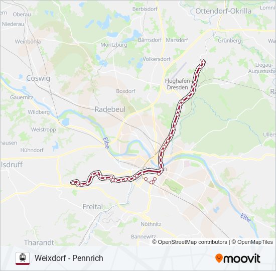 Straßenbahnlinie 7 Karte