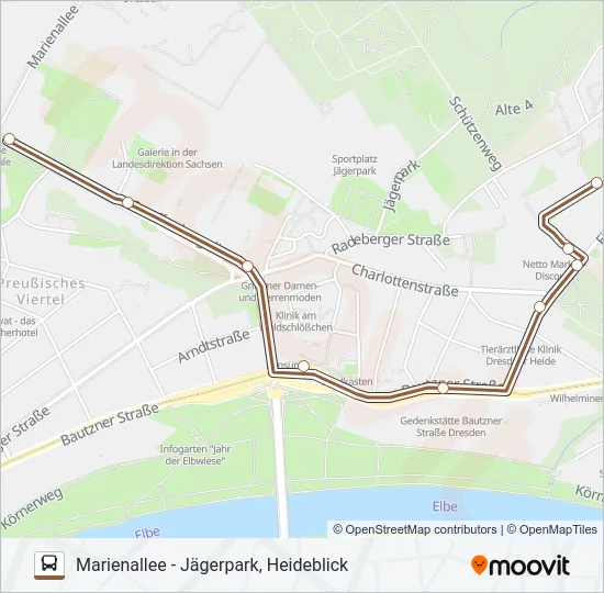 74 Bus Line Map