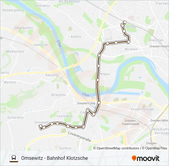 80 Bus Line Map