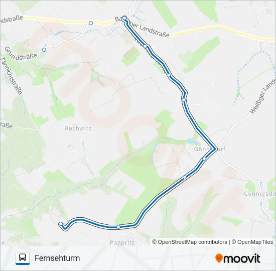 61 Bus Line Map