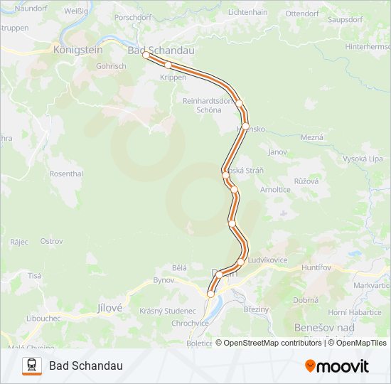 U28 train Line Map