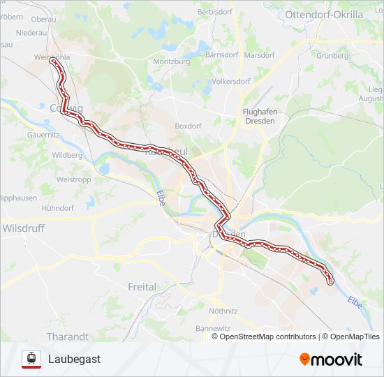 Straßenbahnlinie 4 Karte