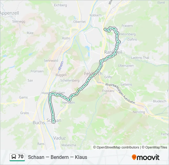70 Bus Line Map