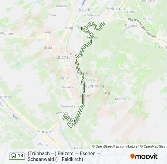 13 Bus Line Map