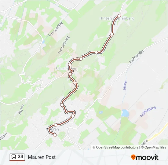 33 Bus Line Map
