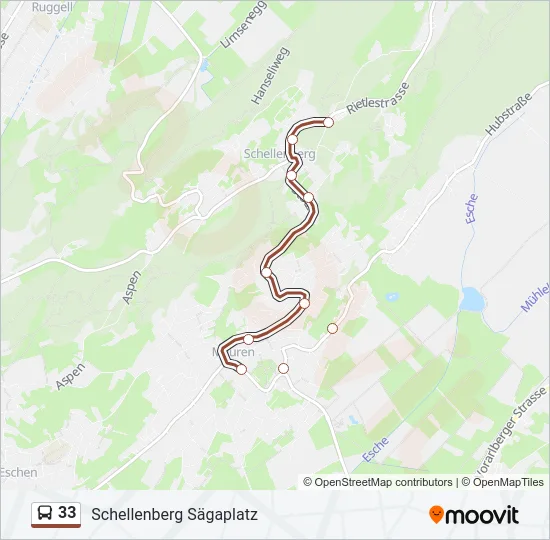 33 Bus Line Map