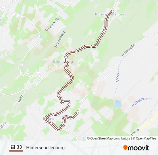 33 Bus Line Map