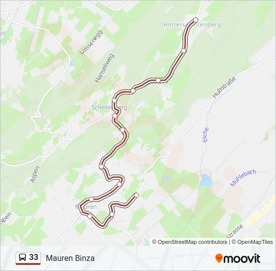 33 Bus Line Map
