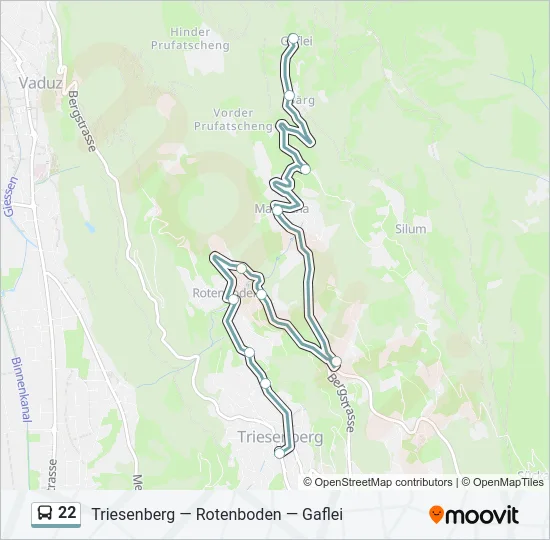 22 Bus Line Map