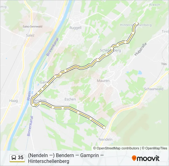 35 Bus Line Map