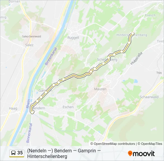 35 Bus Line Map