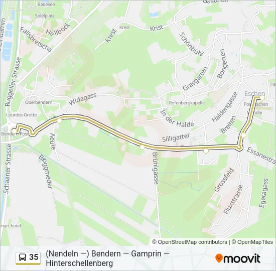 35 Bus Line Map