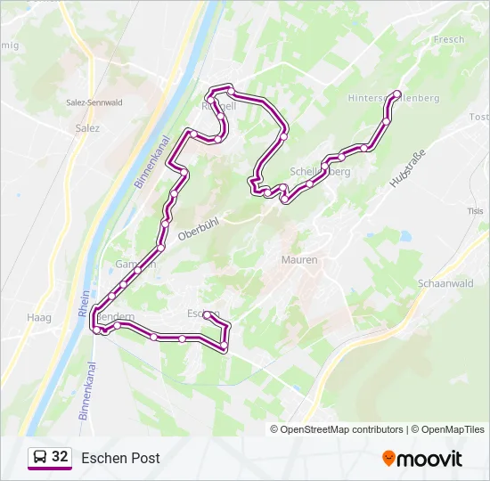 32 Bus Line Map