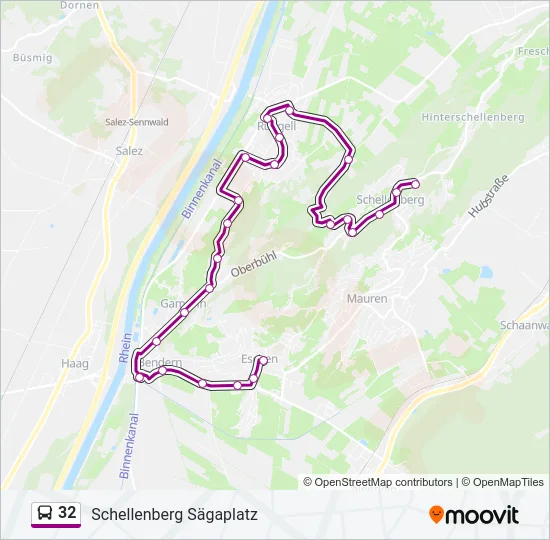 32 Bus Line Map