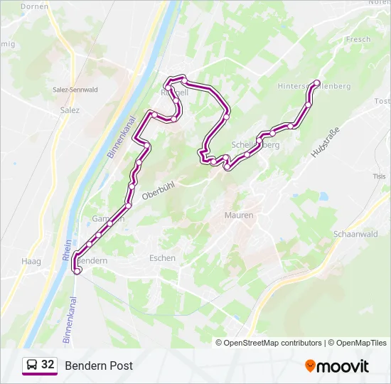 32 Bus Line Map