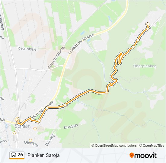 Buslinie 26 Karte