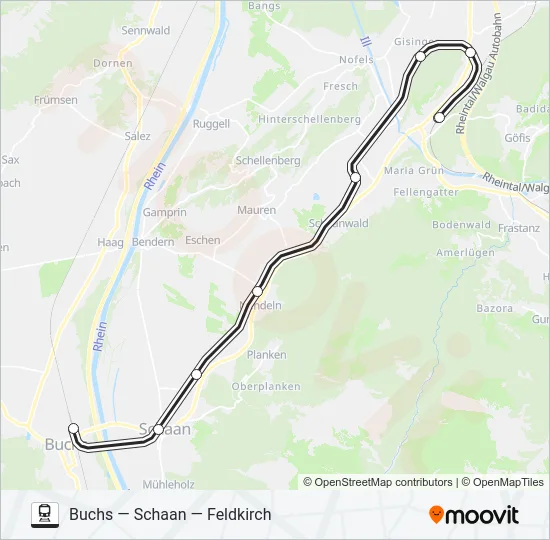 REGIONALZUG Train Line Map