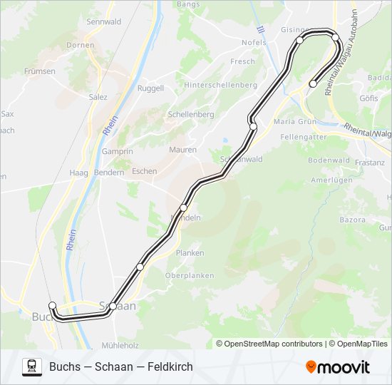 REGIONALZUG train Line Map