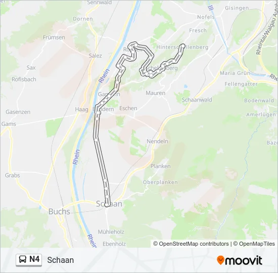 N4 Bus Line Map