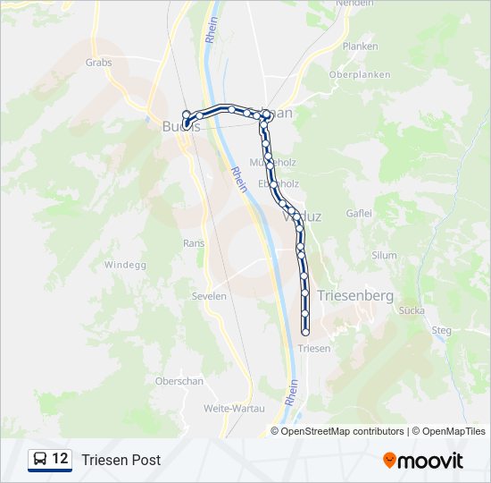 12 Bus Line Map