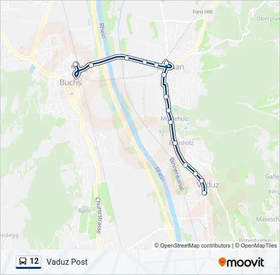 12 Bus Line Map