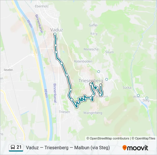 21 Bus Line Map