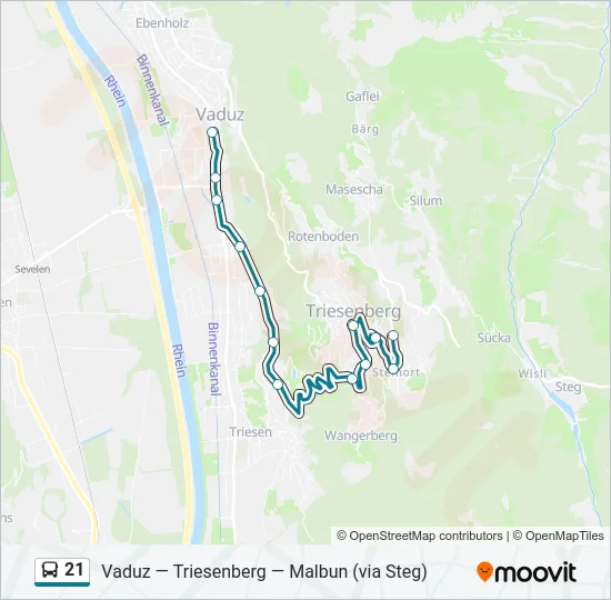 21 Bus Line Map