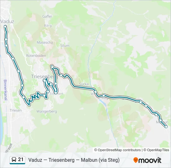 21 Bus Line Map
