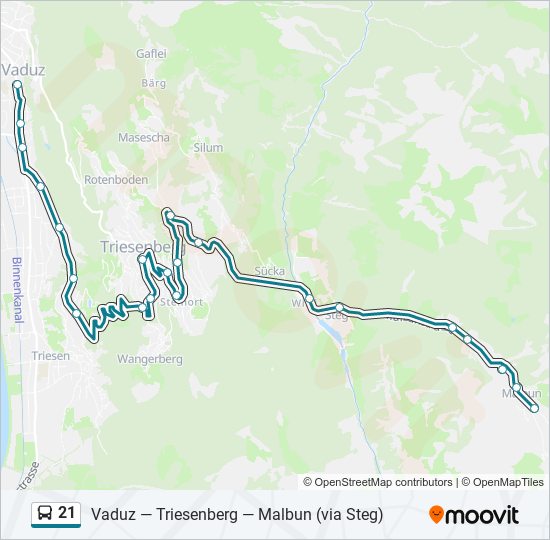 Buslinie 21 Karte