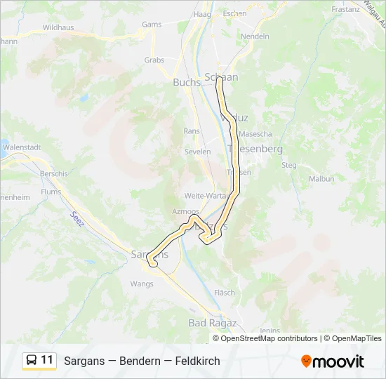 11 Bus Line Map