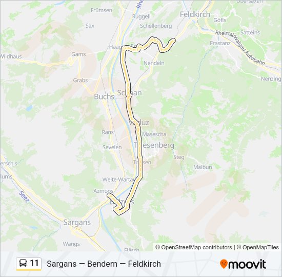 11 Bus Line Map