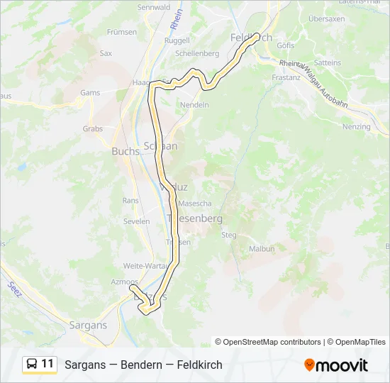 11 Bus Line Map