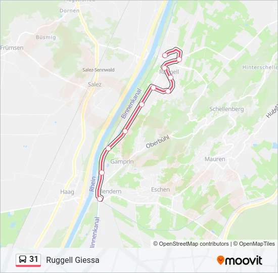 31 Bus Line Map