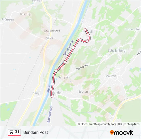 31 Bus Line Map
