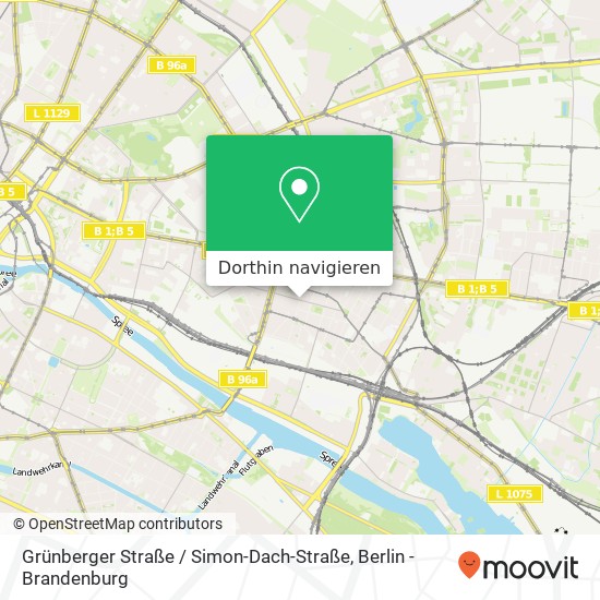 Grünberger Straße / Simon-Dach-Straße, Friedrichshain, 10245 Berlin Karte