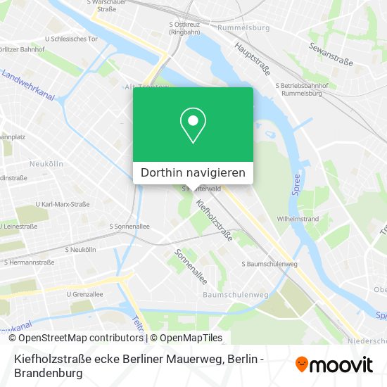 Kiefholzstraße ecke Berliner Mauerweg Karte